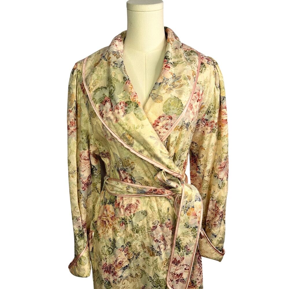 Eve Stillman Floral Robe Vintage Tie Green size small